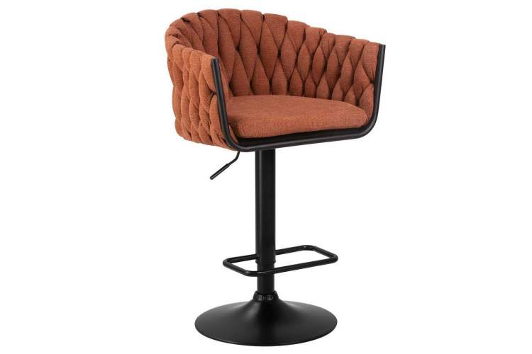 Стул барный DOBRIN LEON, оранжевая ткань (LAR 275-27)