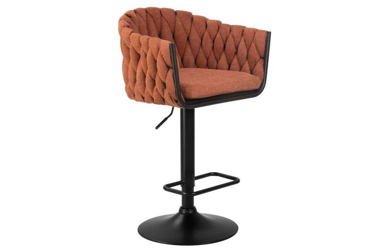 Стул барный DOBRIN LEON, оранжевая ткань (LAR 275-27)-1