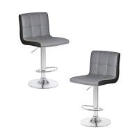 Набор 2 шт Стул барный DOBRIN CANDY, светло-серый-чёрный