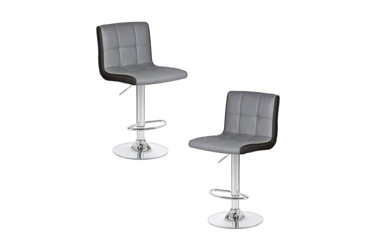 Набор 2 шт Стул барный DOBRIN CANDY, светло-серый-чёрный
