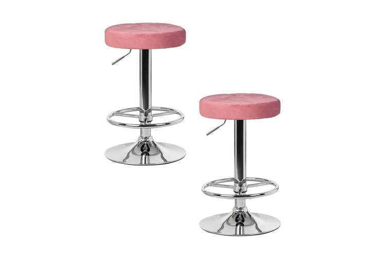 Набор 2 шт Табурет барный DOBRIN BRUNO, пудрово-розовый велюр (MJ9-32)