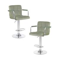 Набор 2 шт Стул барный DOBRIN KRUGER ARM, мятный велюр (MJ9-87)