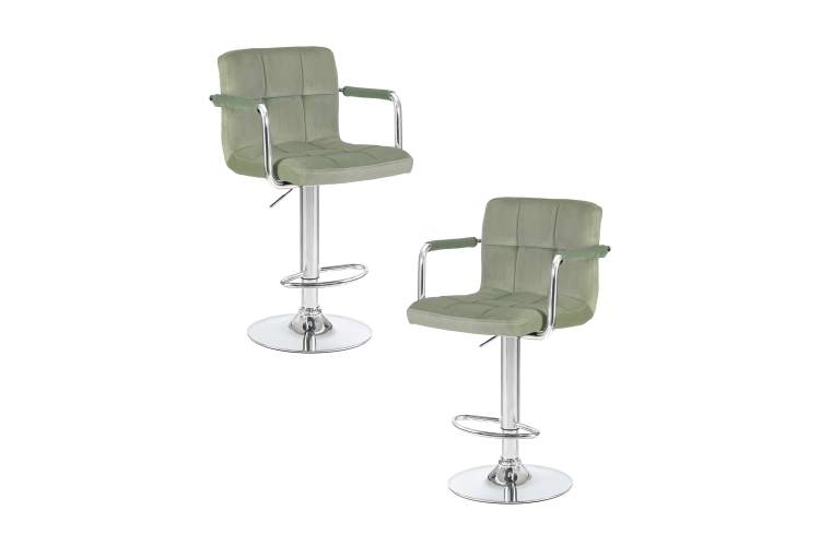 Набор 2 шт Стул барный DOBRIN KRUGER ARM, мятный велюр (MJ9-87)