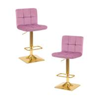 Набор 2 шт Стул барный DOBRIN GOLDIE, пудрово-сиреневый велюр (MJ9-52)