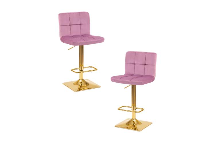 Набор 2 шт Стул барный DOBRIN GOLDIE, пудрово-сиреневый велюр (MJ9-52)
