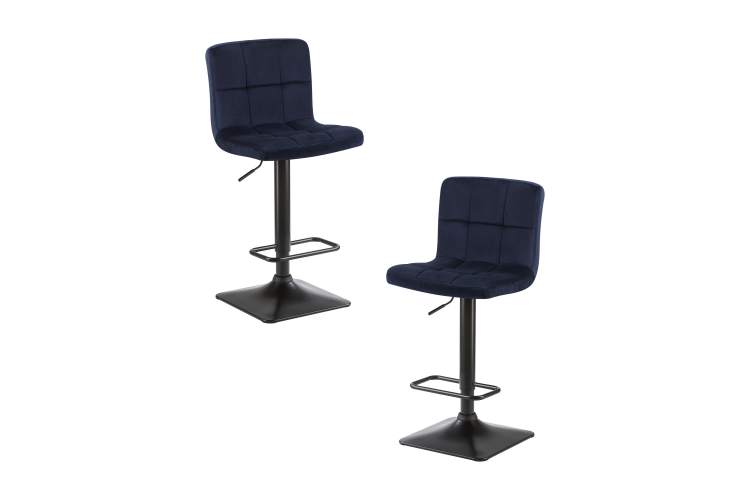 Набор 2 шт Стул барный DOBRIN DOMINIC, темно-синий велюр (MJ9-118)