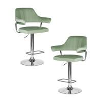 Набор 2 шт Стул барный DOBRIN CHARLY, пудрово-мятный велюр (MJ9-87)