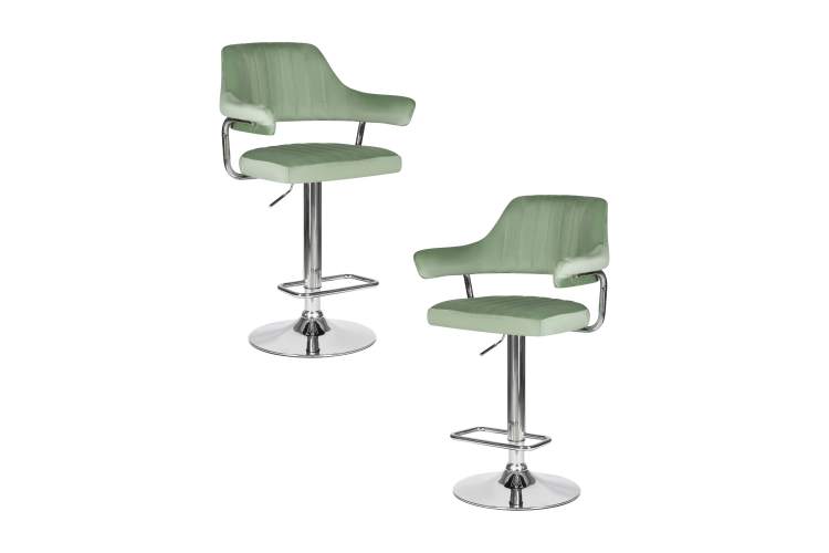 Набор 2 шт Стул барный DOBRIN CHARLY, пудрово-мятный велюр (MJ9-87)
