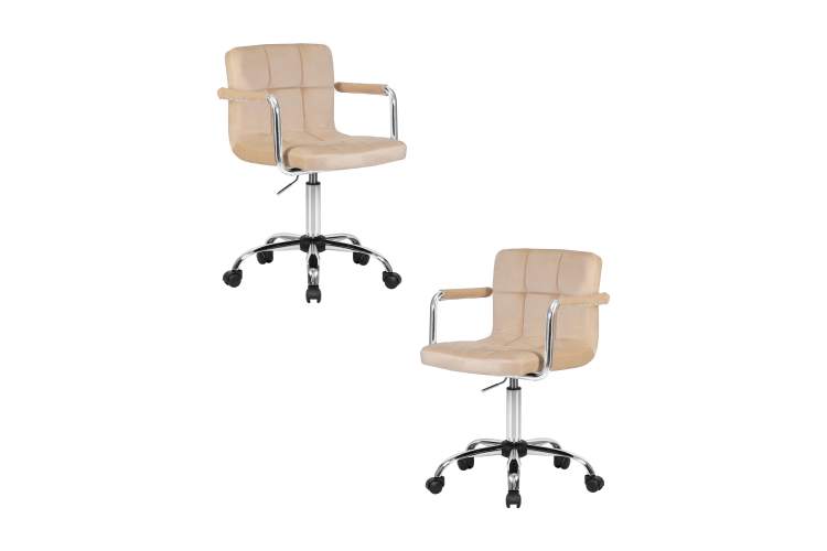 Набор 2 шт Офисное кресло для персонала DOBRIN TERRY, бежевый велюр (MJ9-10)