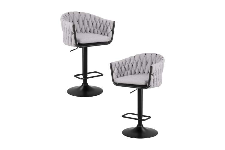 Набор 2 шт Стул барный DOBRIN LEON, серая ткань (LAR 275-17)