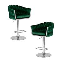 Набор 2 шт Стул барный DOBRIN MARCEL, зеленый велюр (MJ9-88)