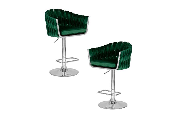 Набор 2 шт Стул барный DOBRIN MARCEL, зеленый велюр (MJ9-88)