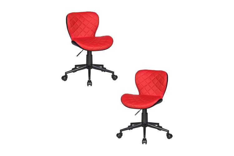 Набор 2 шт Офисное кресло для персонала DOBRIN RORY, красно-чёрный