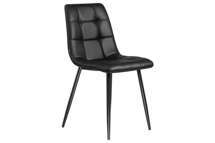 Стул обеденный DOBRIN ALEX, черные матовые ножки, чёрная экокожа (P-01)-1