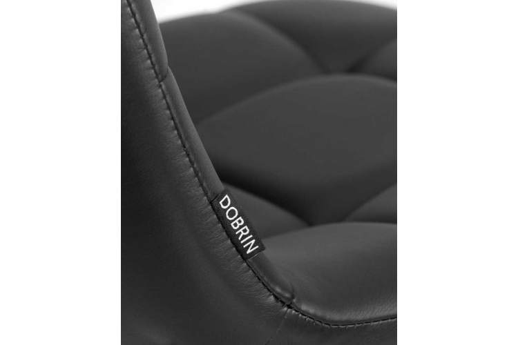 Стул обеденный DOBRIN ALEX, черные матовые ножки, чёрная экокожа (P-01)-6