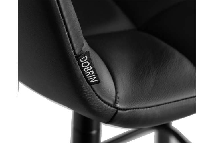 Набор 2 шт Стул барный DOBRIN NICOLE, черные матовые ножки, черная экокожа (P-01)-7