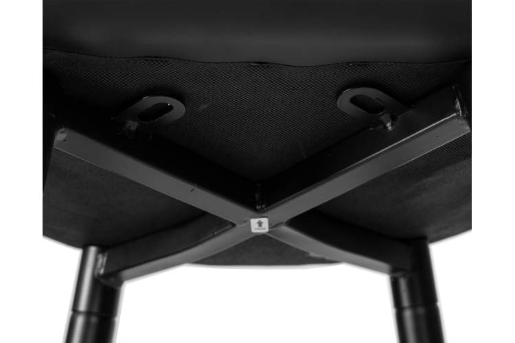 Набор 2 шт Стул барный DOBRIN NICOLE, черные матовые ножки, черная экокожа (P-01)-8