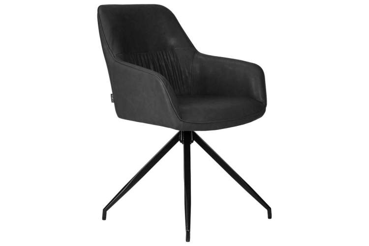 Стул обеденный DOBRIN DANIEL, черные ножки, винтажная антрацитовая экокожа (RU-08)-1