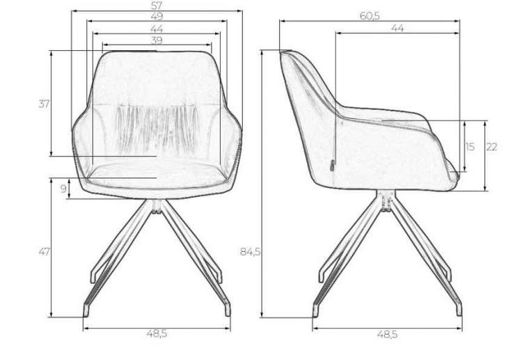 Стул обеденный DOBRIN DANIEL, черные ножки, винтажная антрацитовая экокожа (RU-08)-9