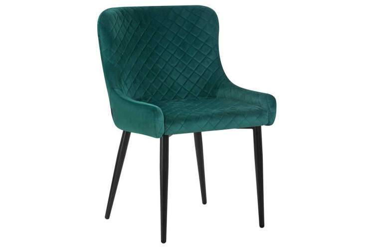 Стул обеденный DOBRIN RICHARD, черные матовые ножки, зелёный велюр (V108-64)