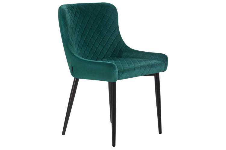 Стул обеденный DOBRIN RICHARD, черные матовые ножки, зелёный велюр (V108-64)-1