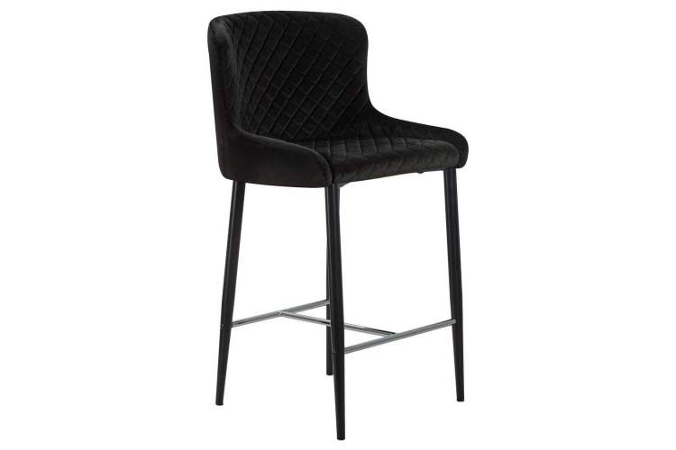 Стул полубарный DOBRIN CHRISTIAN'65, черные ножки, черный велюр (V108-77)-1