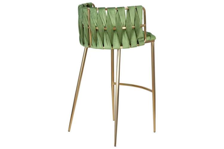 Стул барный DOBRIN EMMA GOLD, зеленый велюр (VF-08)-3
