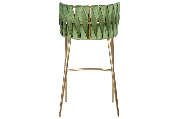 Набор 4 шт Стул барный DOBRIN EMMA GOLD, зеленый велюр (VF-08)-5