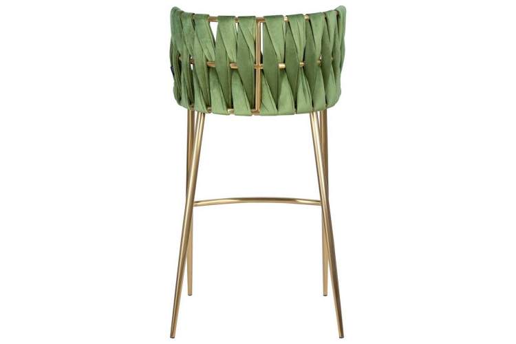 Стул барный DOBRIN EMMA GOLD, зеленый велюр (VF-08)-4