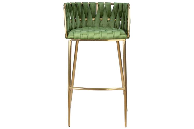 Набор 4 шт Стул барный DOBRIN EMMA GOLD, зеленый велюр (VF-08)-6