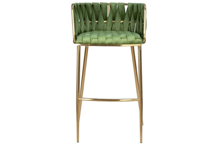 Стул барный DOBRIN EMMA GOLD, зеленый велюр (VF-08)-5