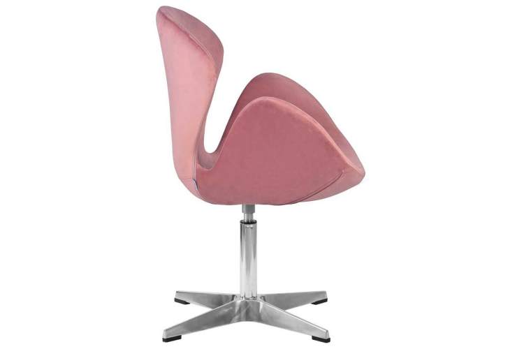 Кресло дизайнерское DOBRIN SWAN, розовый велюр BLUVEL52, алюминиевое основание-1