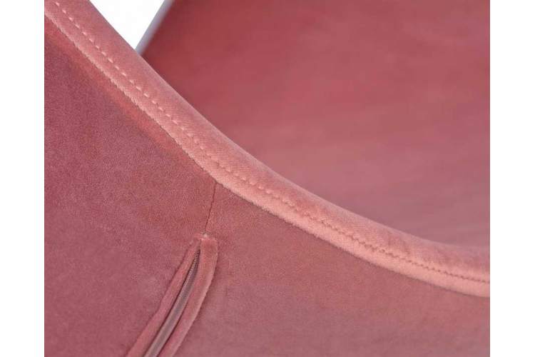 Кресло дизайнерское DOBRIN SWAN, розовый велюр BLUVEL52, алюминиевое основание-5