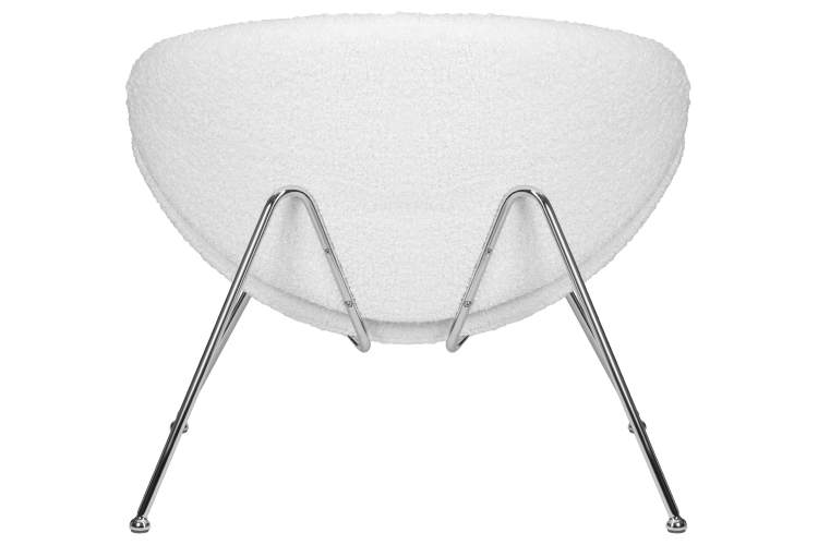 Набор 2 шт Кресло дизайнерское DOBRIN EMILY, белый (букле) ткань , хромированная сталь-5