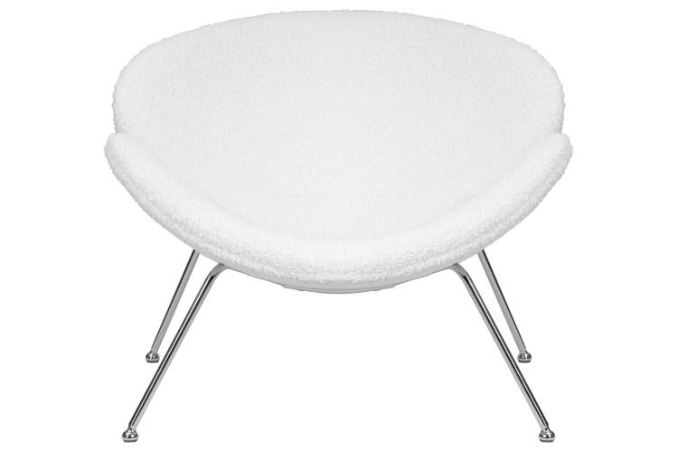 Набор 2 шт Кресло дизайнерское DOBRIN EMILY, белый (букле) ткань , хромированная сталь-6