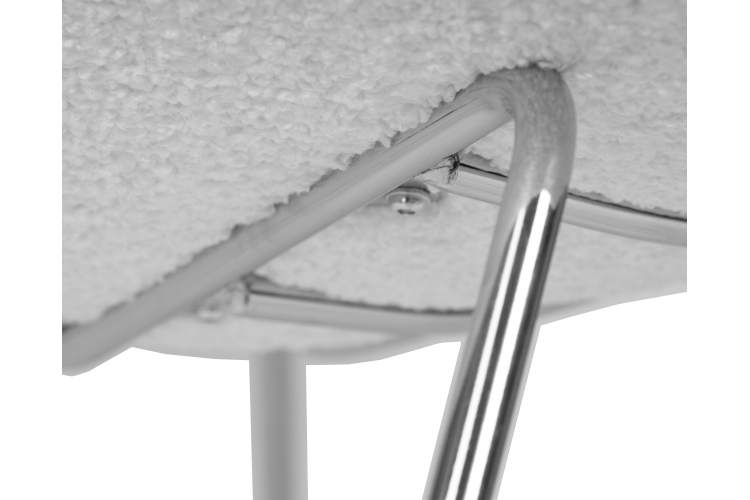 Набор 2 шт Кресло дизайнерское DOBRIN EMILY, белый (букле) ткань , хромированная сталь-8