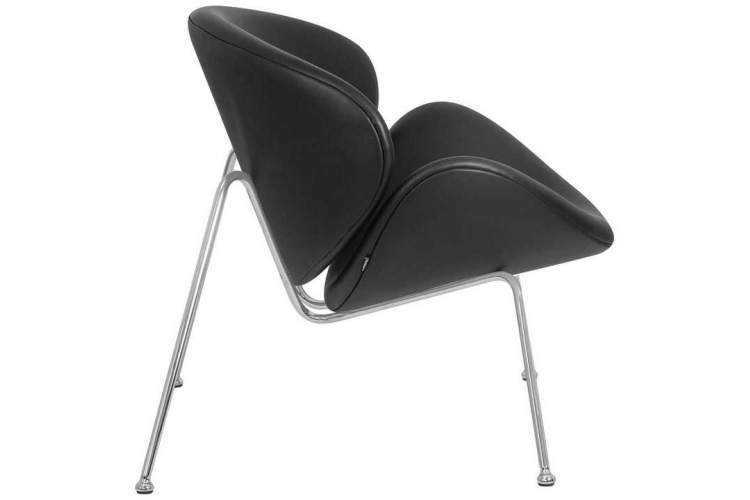 Кресло дизайнерское DOBRIN EMILY, черный винил YP16, хромированная сталь-2