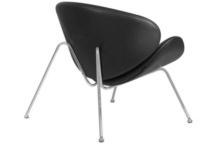 Кресло дизайнерское DOBRIN EMILY, черный винил YP16, хромированная сталь-3