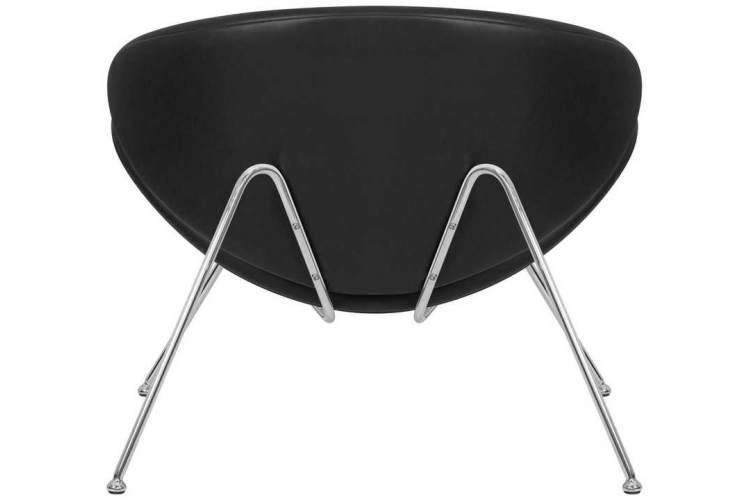 Кресло дизайнерское DOBRIN EMILY, черный винил YP16, хромированная сталь-4