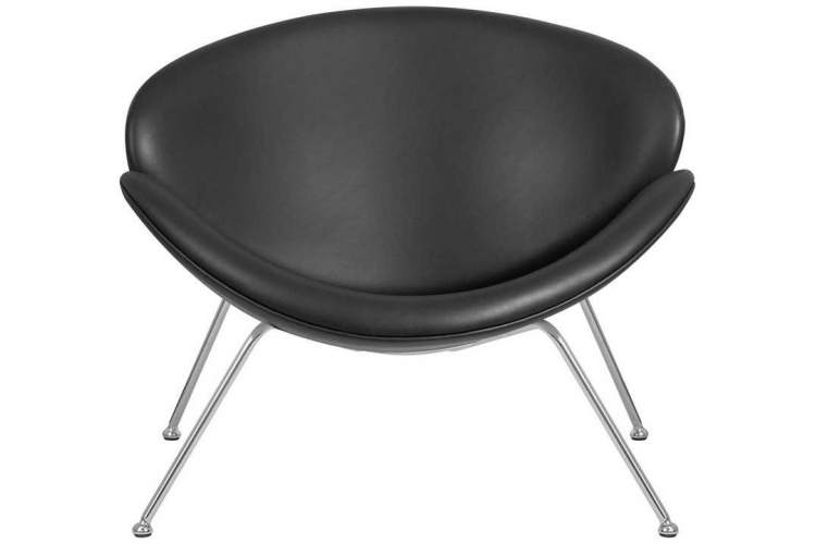 Кресло дизайнерское DOBRIN EMILY, черный винил YP16, хромированная сталь-5