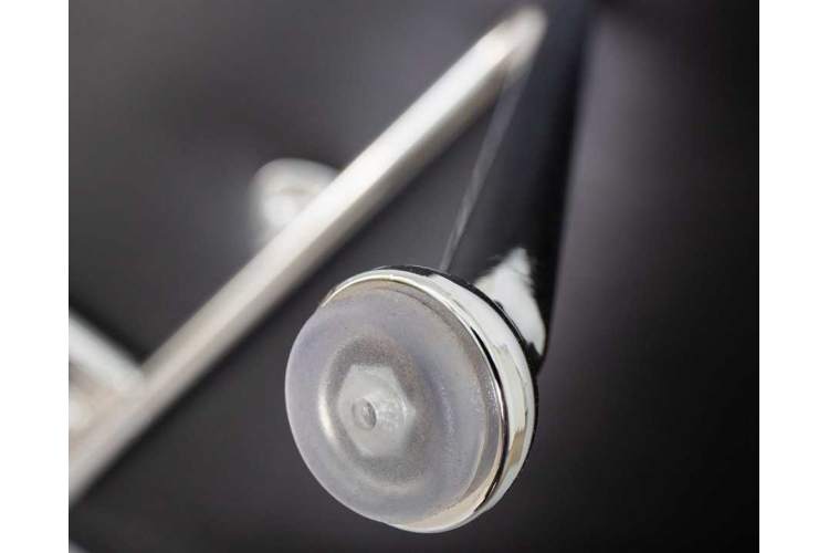 Кресло дизайнерское DOBRIN EMILY, черный винил YP16, хромированная сталь-8