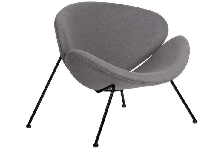 Кресло дизайнерское DOBRIN EMILY, серая ткань AF7, черное основание-1