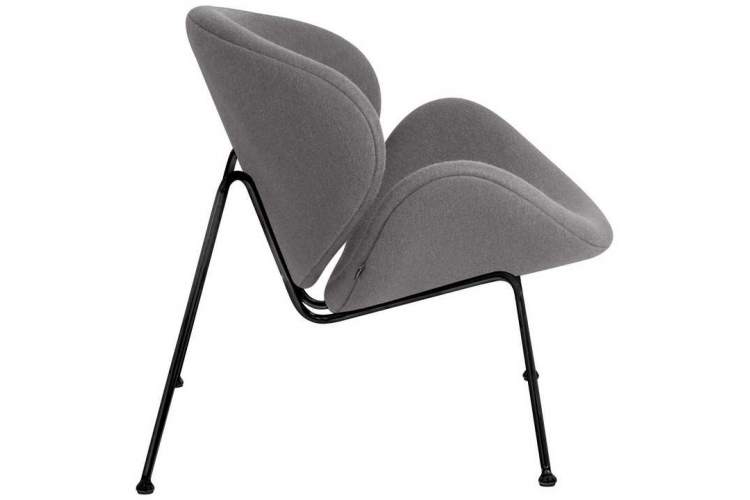 Кресло дизайнерское DOBRIN EMILY, серая ткань AF7, черное основание-2