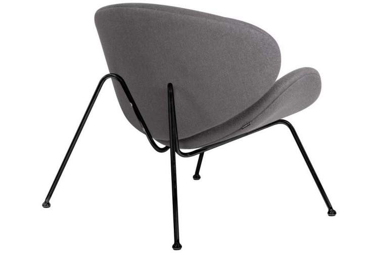 Кресло дизайнерское DOBRIN EMILY, серая ткань AF7, черное основание-3