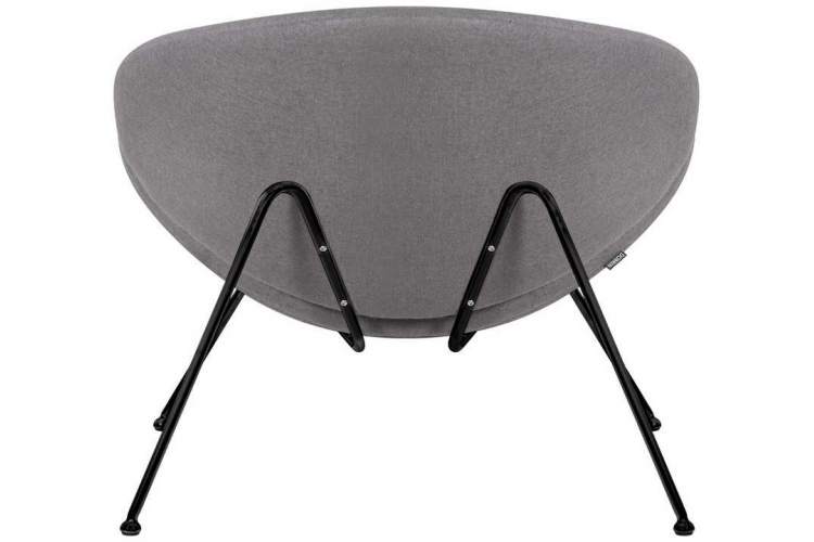 Кресло дизайнерское DOBRIN EMILY, серая ткань AF7, черное основание-4
