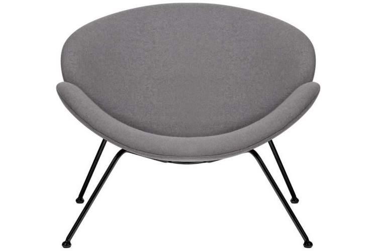 Кресло дизайнерское DOBRIN EMILY, серая ткань AF7, черное основание-5