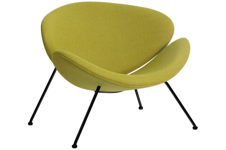 Набор 2 шт Кресло дизайнерское DOBRIN EMILY, светло-зеленая ткань AF3, черное основание-1