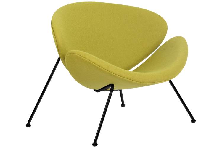 Набор 2 шт Кресло дизайнерское DOBRIN EMILY, светло-зеленая ткань AF3, черное основание-2