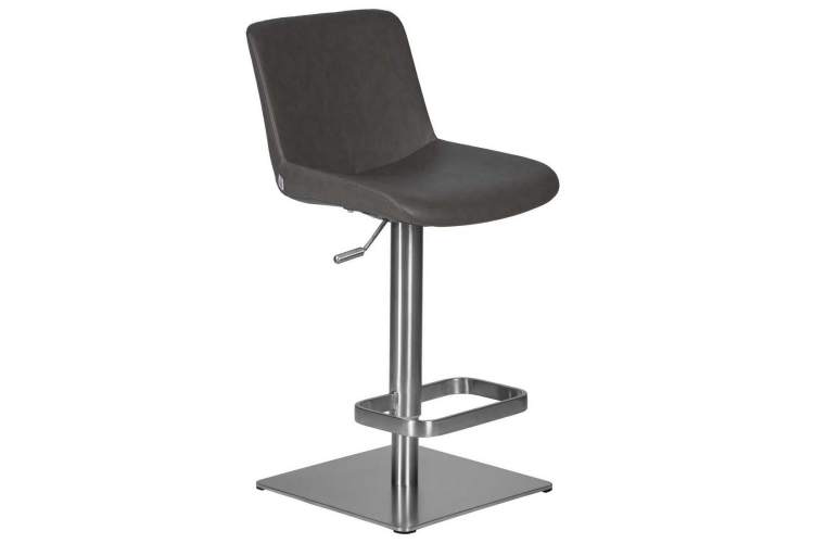 Стул барный DOBRIN ALDO, серый PU YP4, основание из нержавеющей стали-1