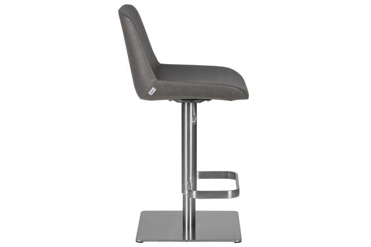 Стул барный DOBRIN ALDO, серый PU YP4, основание из нержавеющей стали-2